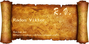 Rados Viktor névjegykártya
